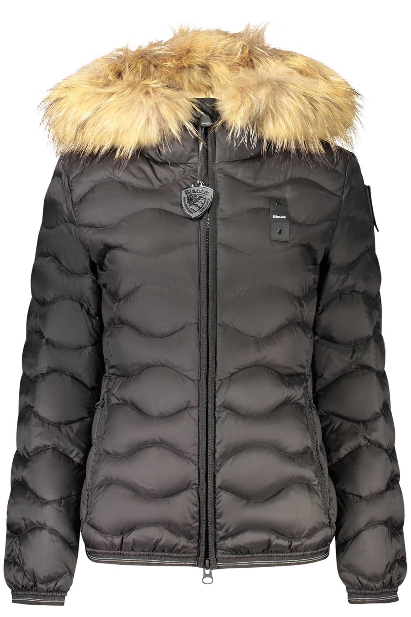 Blauer dames zwart jas