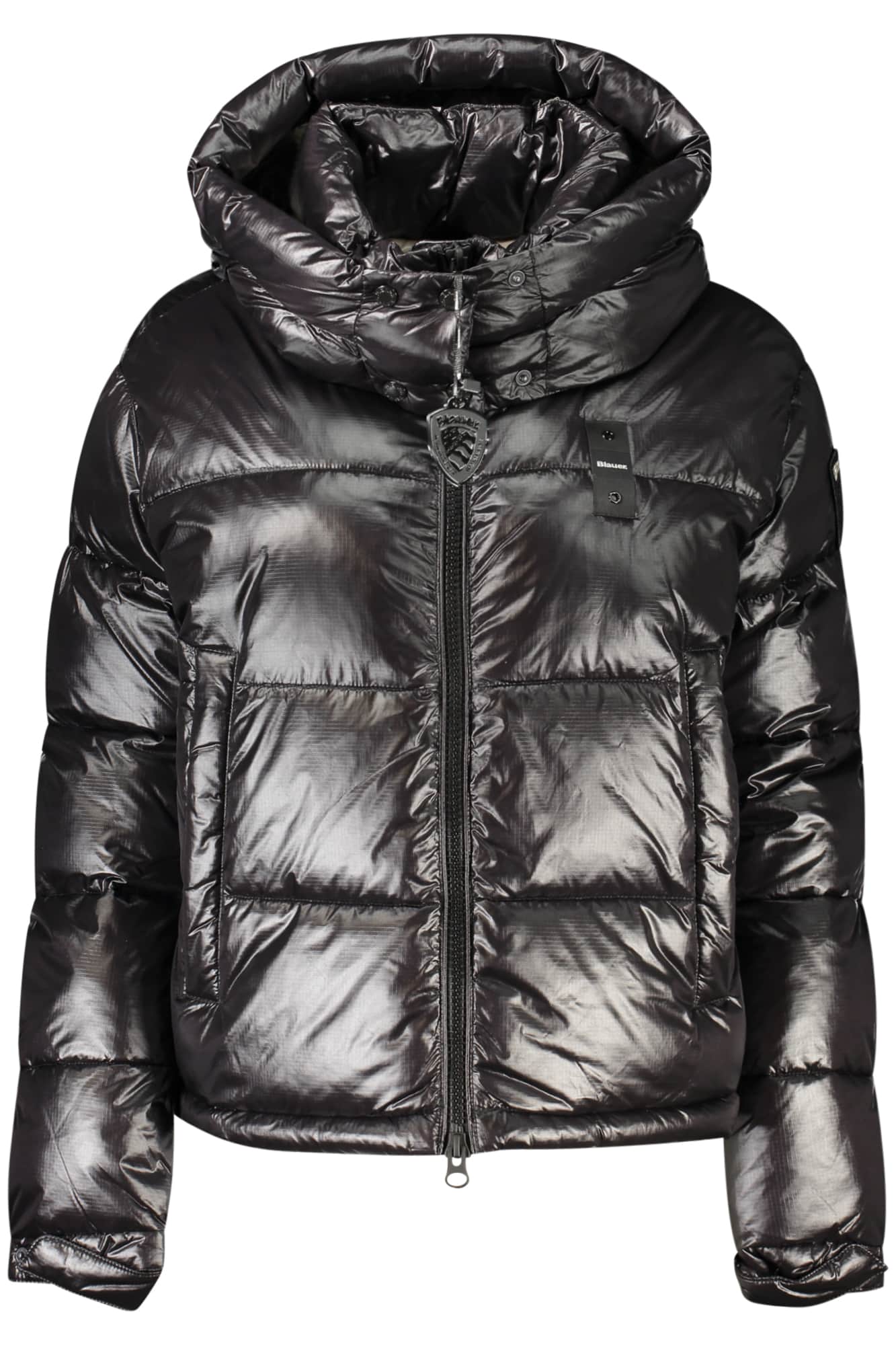 Blauer dames zwart jas