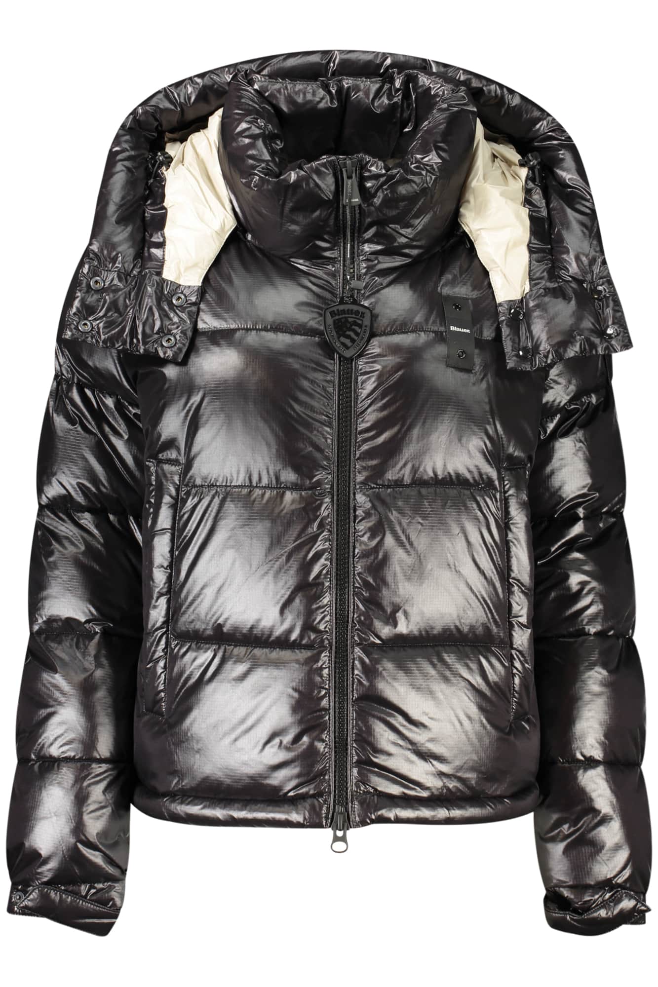 Blauer dames zwart jas