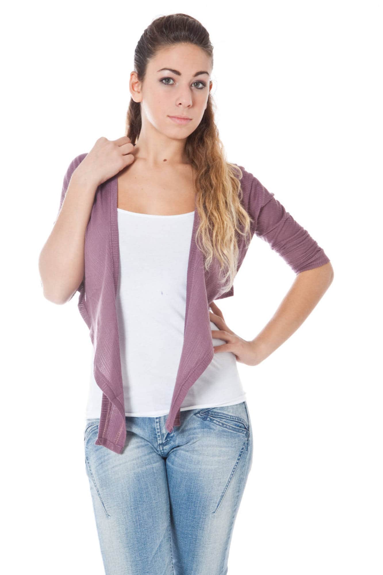 PHARD OMSLAGDOEK LANGE MOUW ROZE DAMES