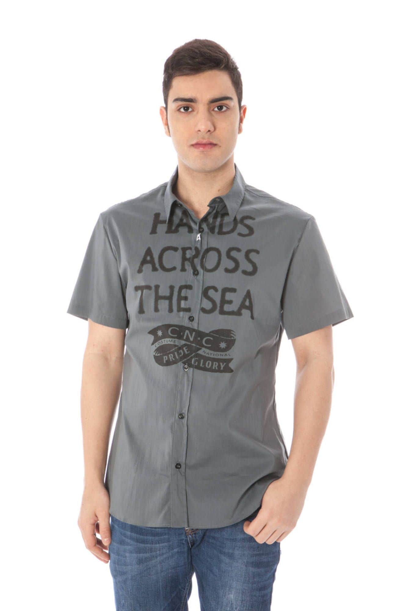 BADKLEDING NATIONAL KORTE MOUW SHIRT VOOR HEREN GRIJS