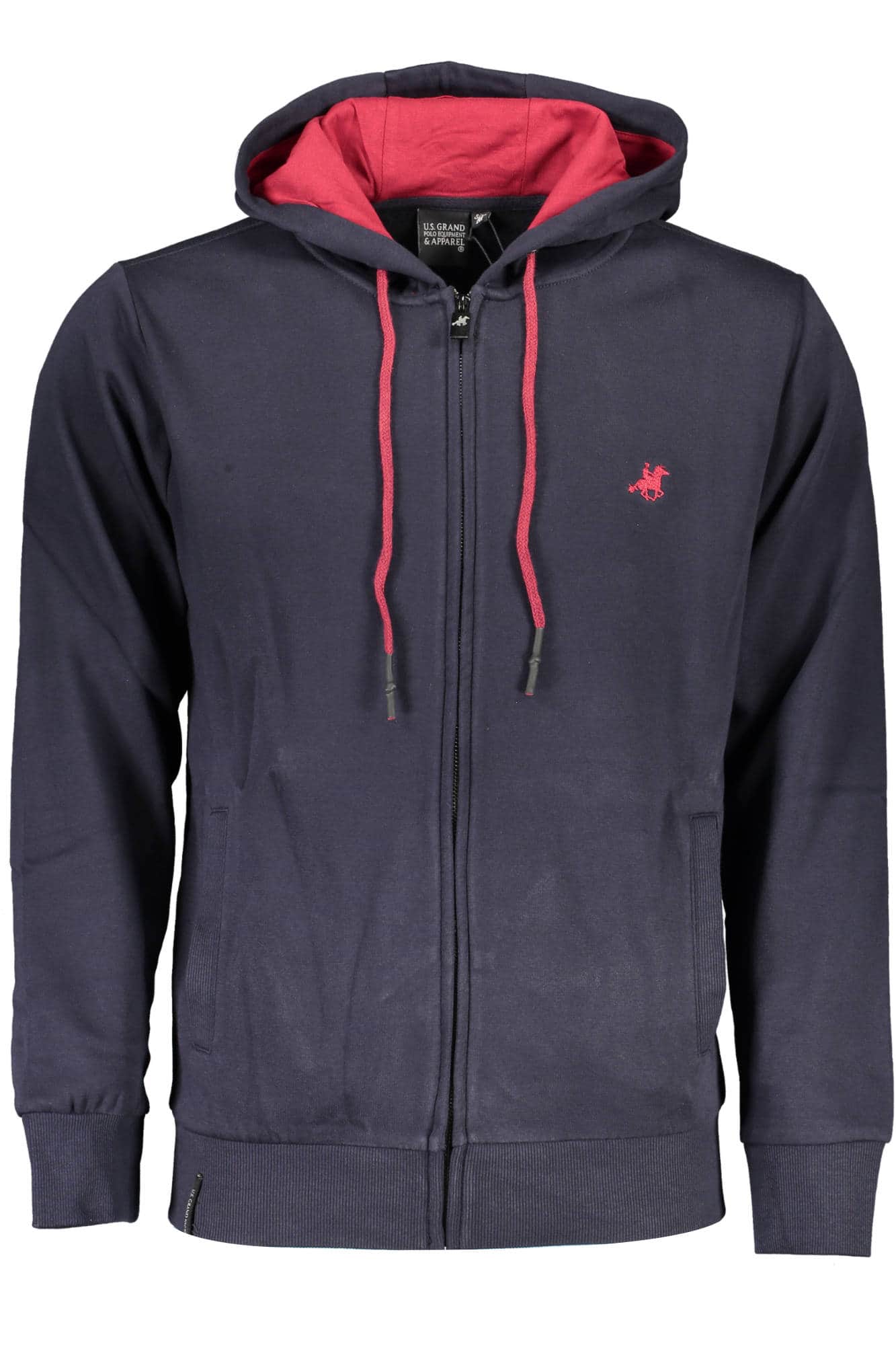 US GRAND HEREN BLAUW MET RITS SWEATER