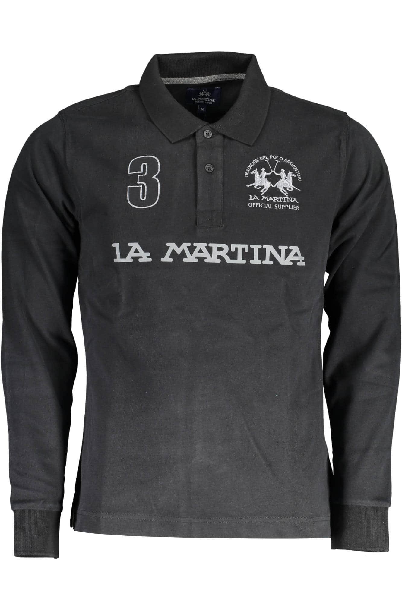 La Martina polo lange mouw heren zwart