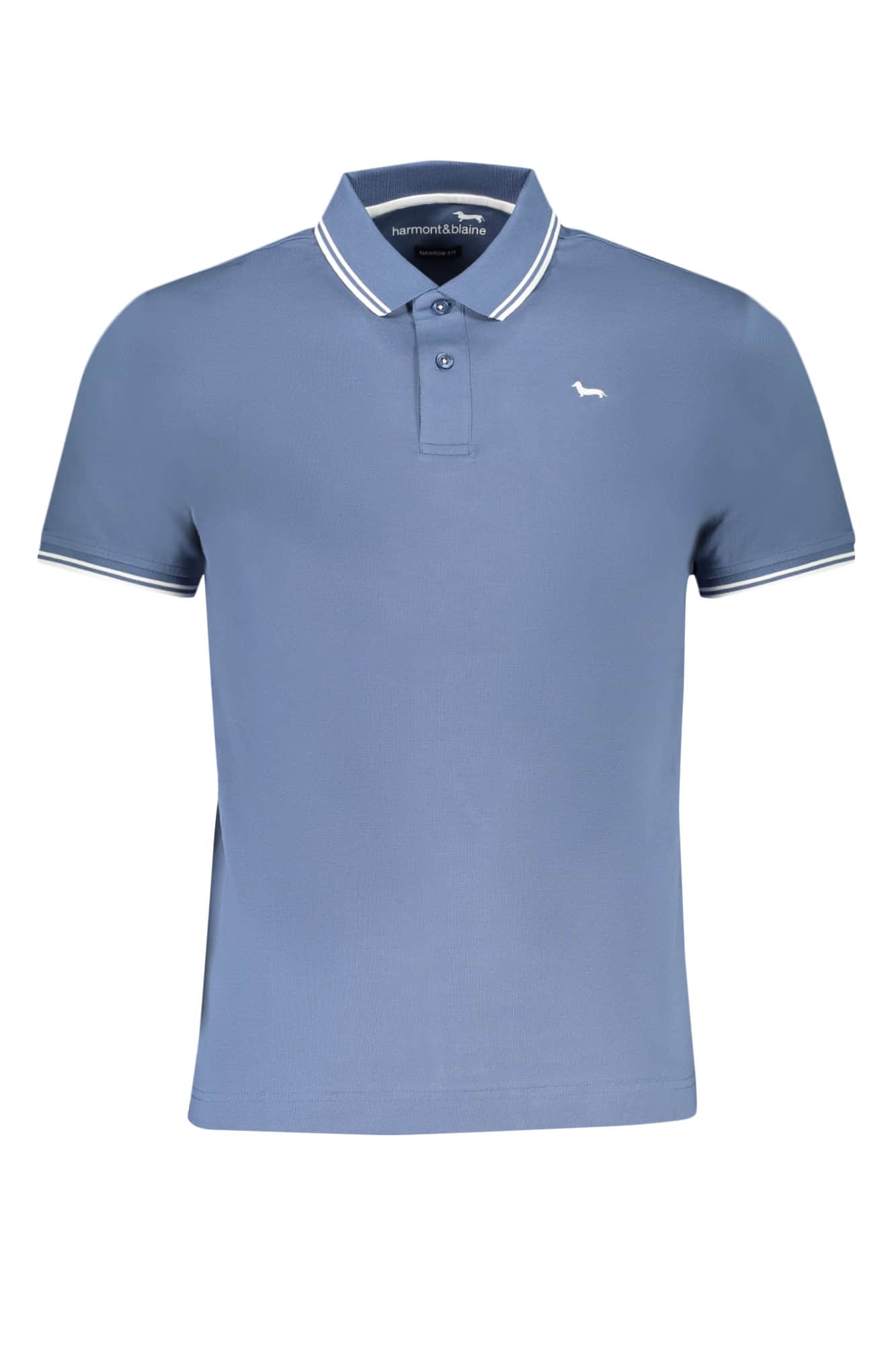 HARMONT & BLAINE HEREN KORTE MOUW POLO BLAUW