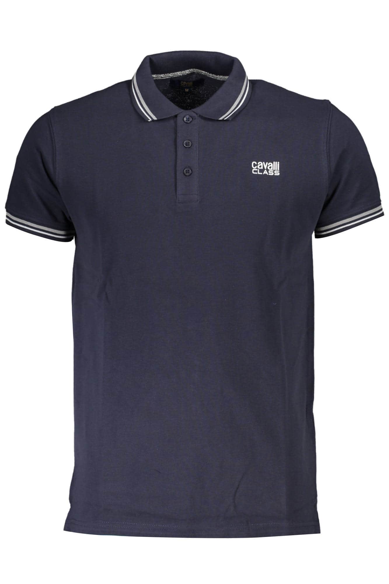 CAVALLI CLASS POLO KORTE MOUW HEREN BLAUW