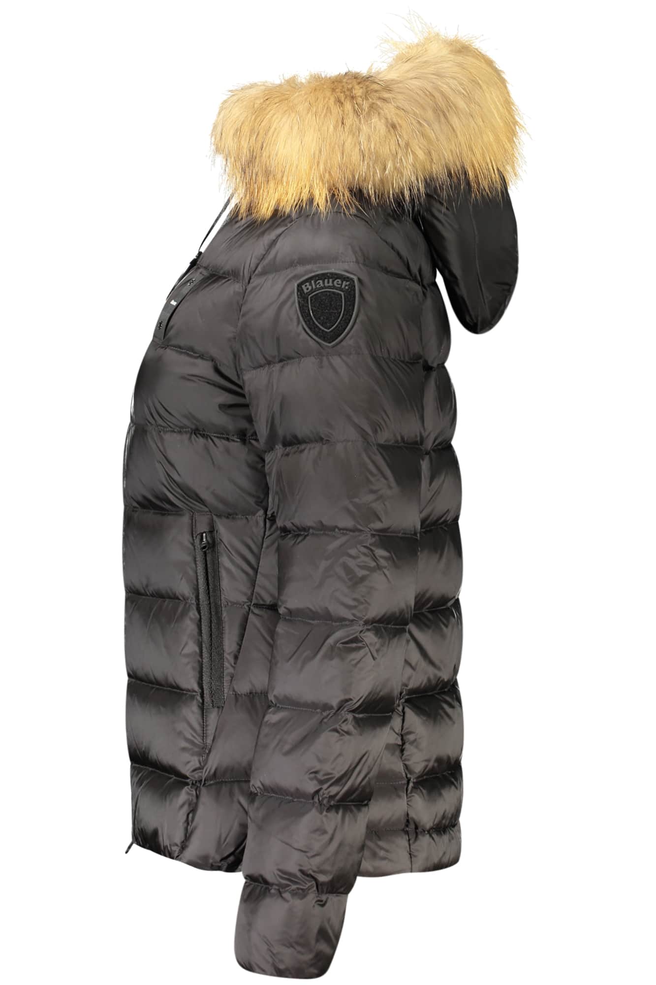 Blauer dames zwart jas