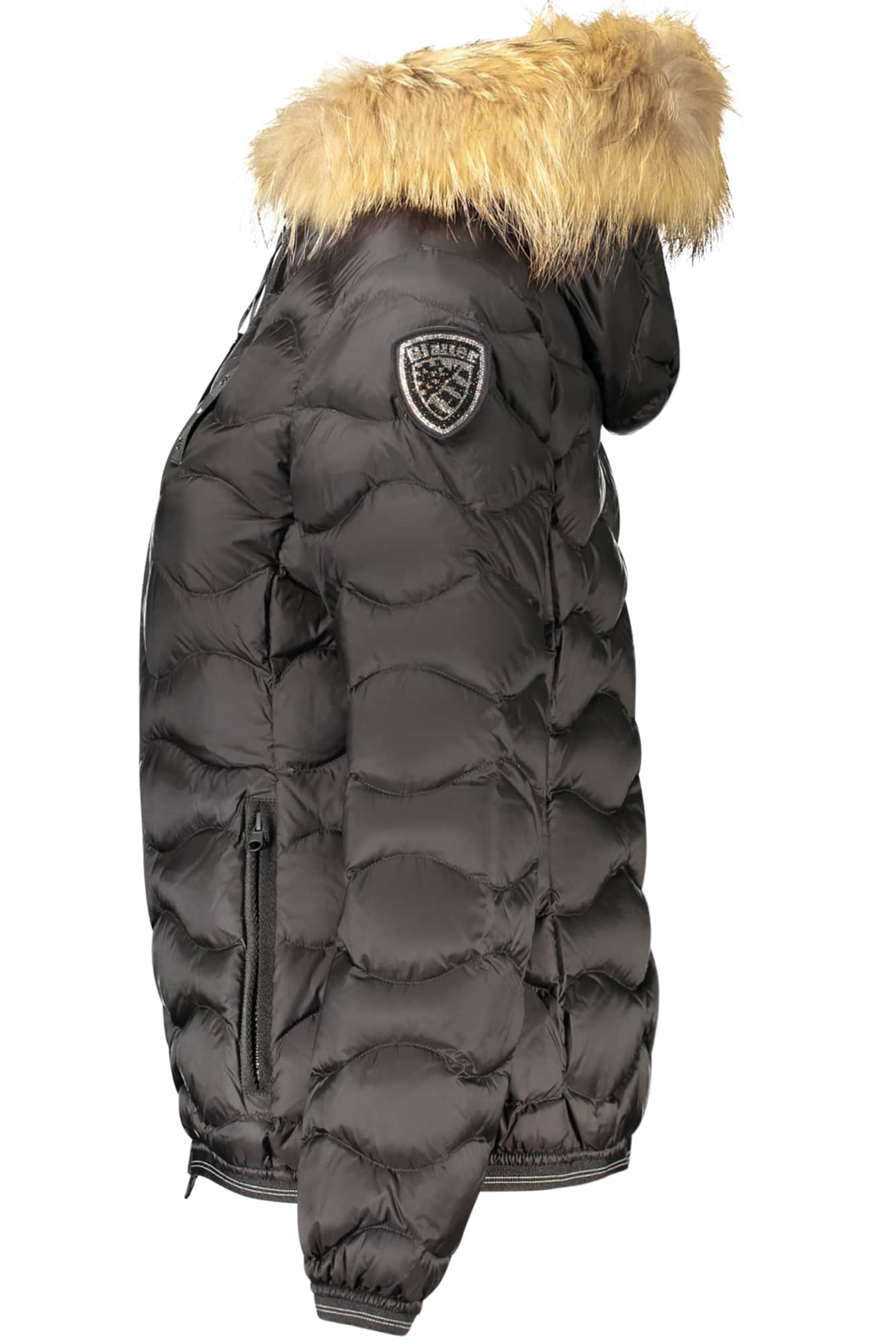 Blauer dames zwart jas