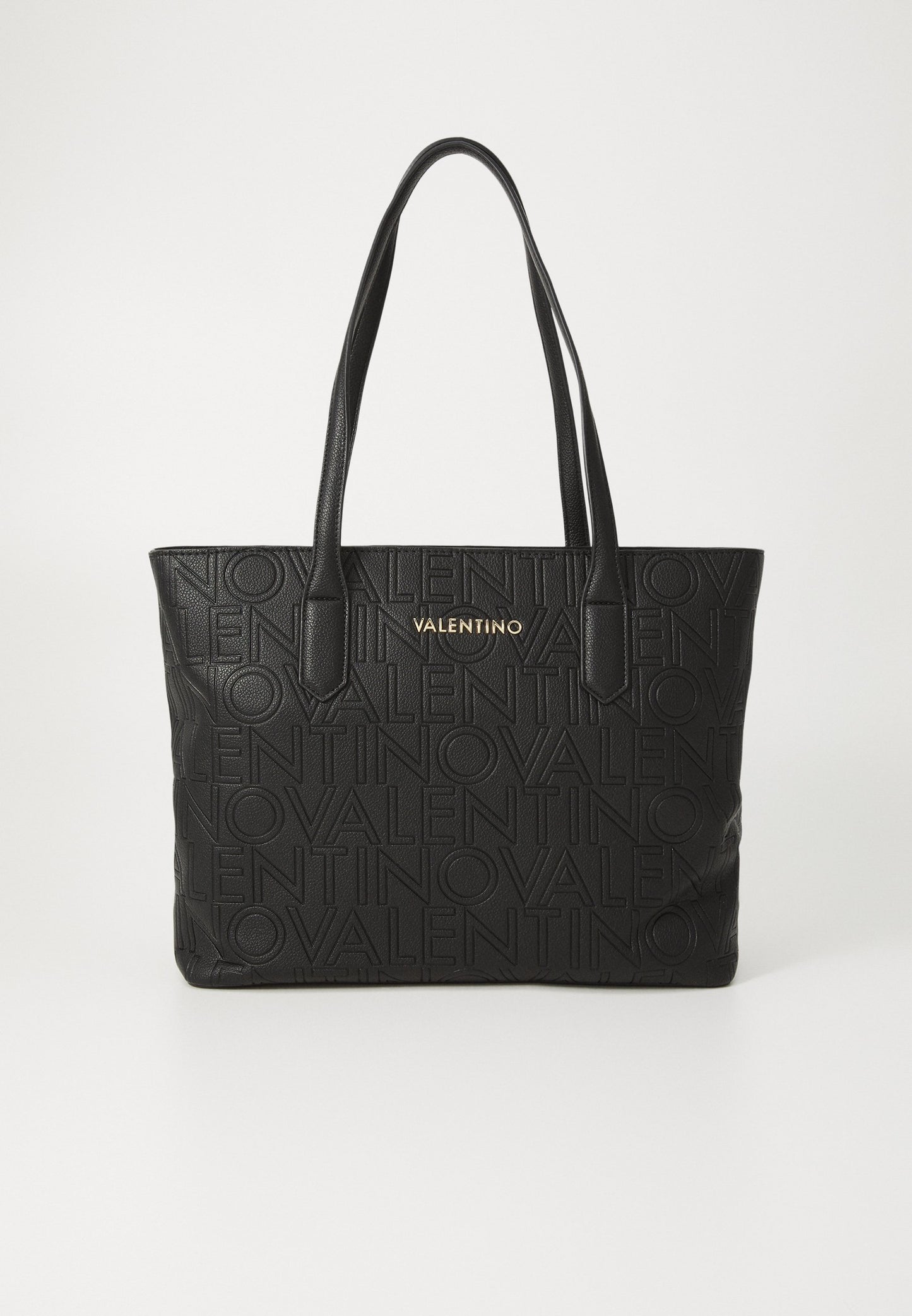Valentino Zwarte Shopper met All-over Logo