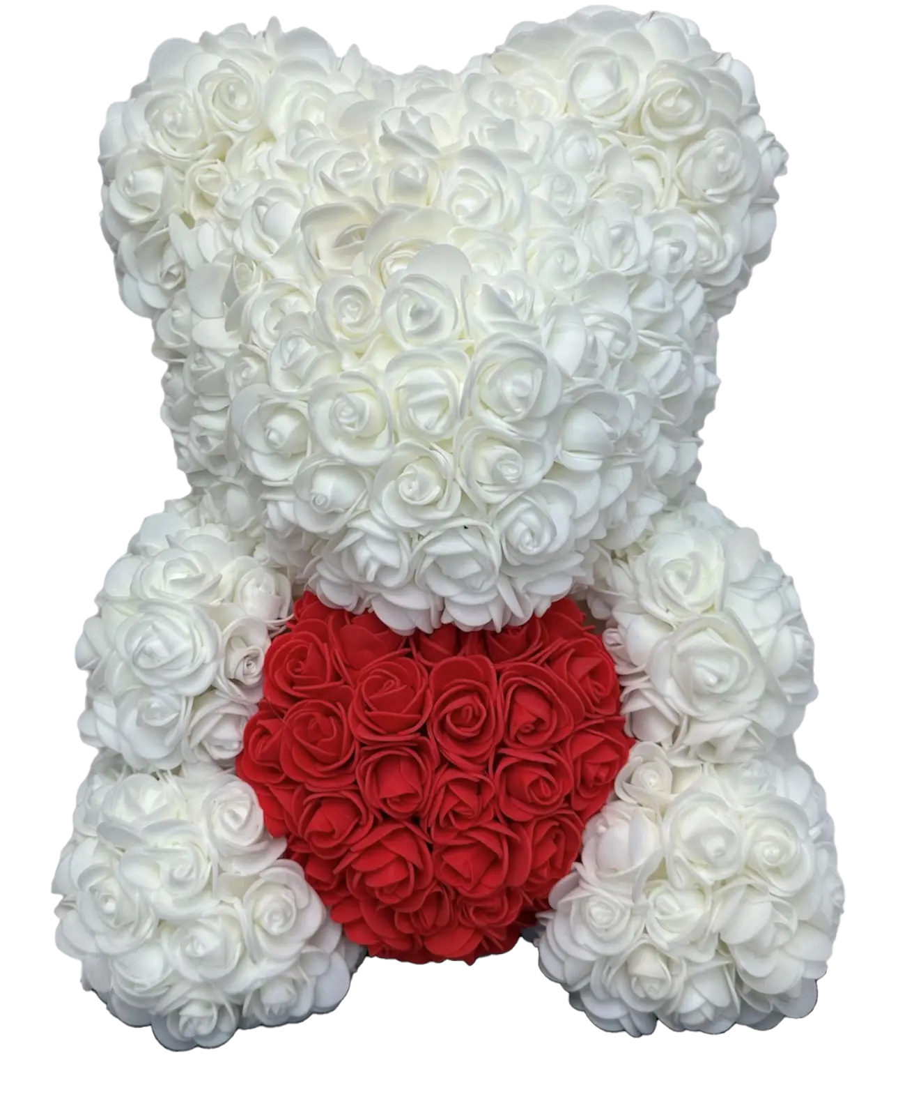 Bloemen Beer Wit met Rood hartje
