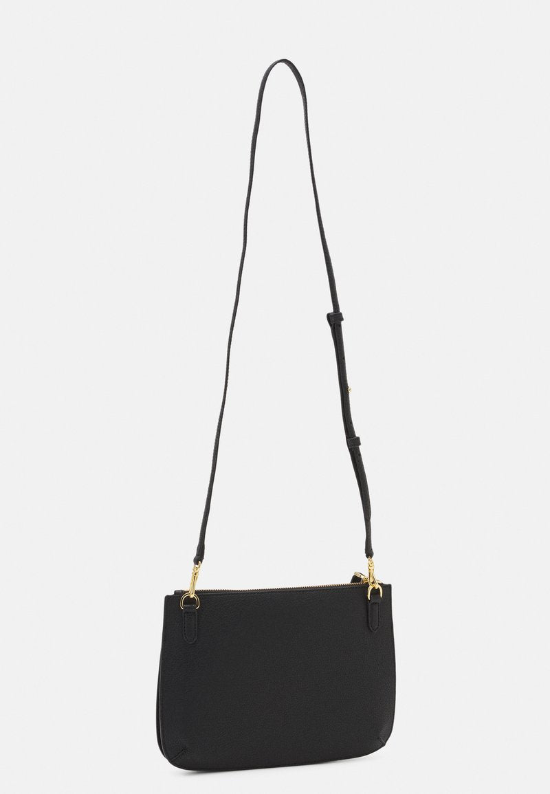 Ralph Lauren Crossbody Tas Zwart – Kleine Dames Tas met Gouden RLL Logo