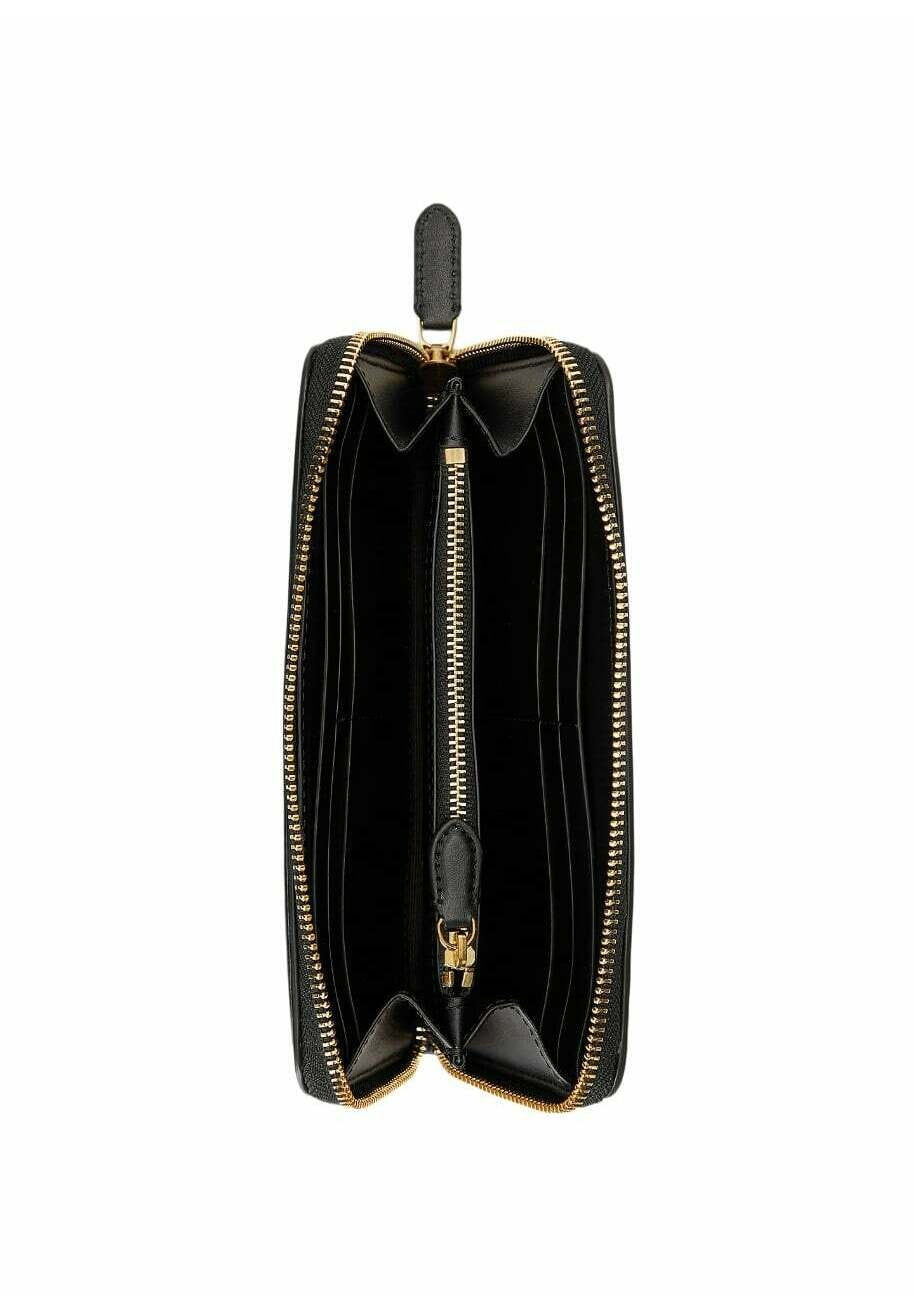 Guess Zwarte Portemonnee met Polsband en Goudkleurig Logo