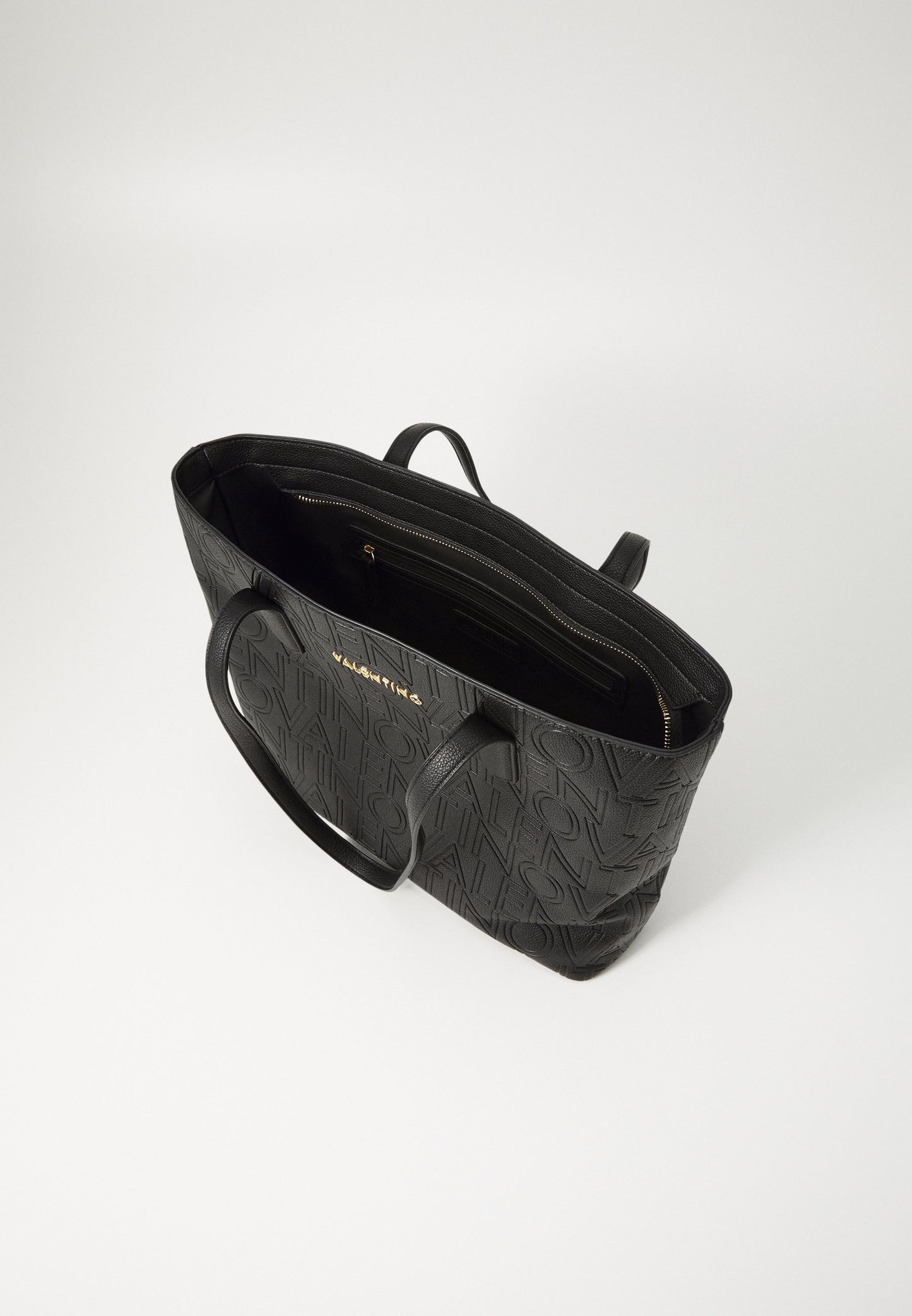 Valentino Zwarte Shopper met All-over Logo