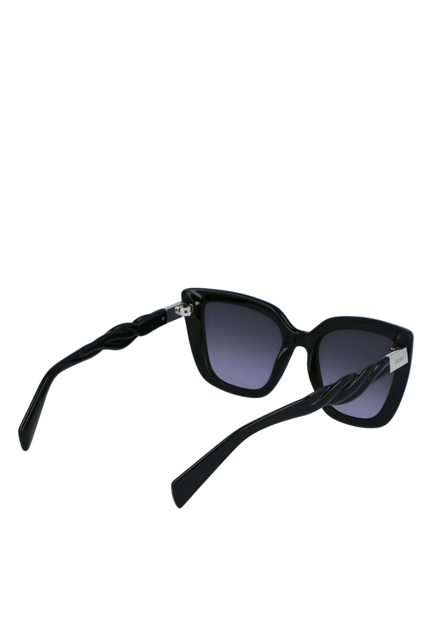 Liu Jo Zonnebril Dames – Vierkant Zwart – Gedraaide Pootjes – UV400 Bescherming