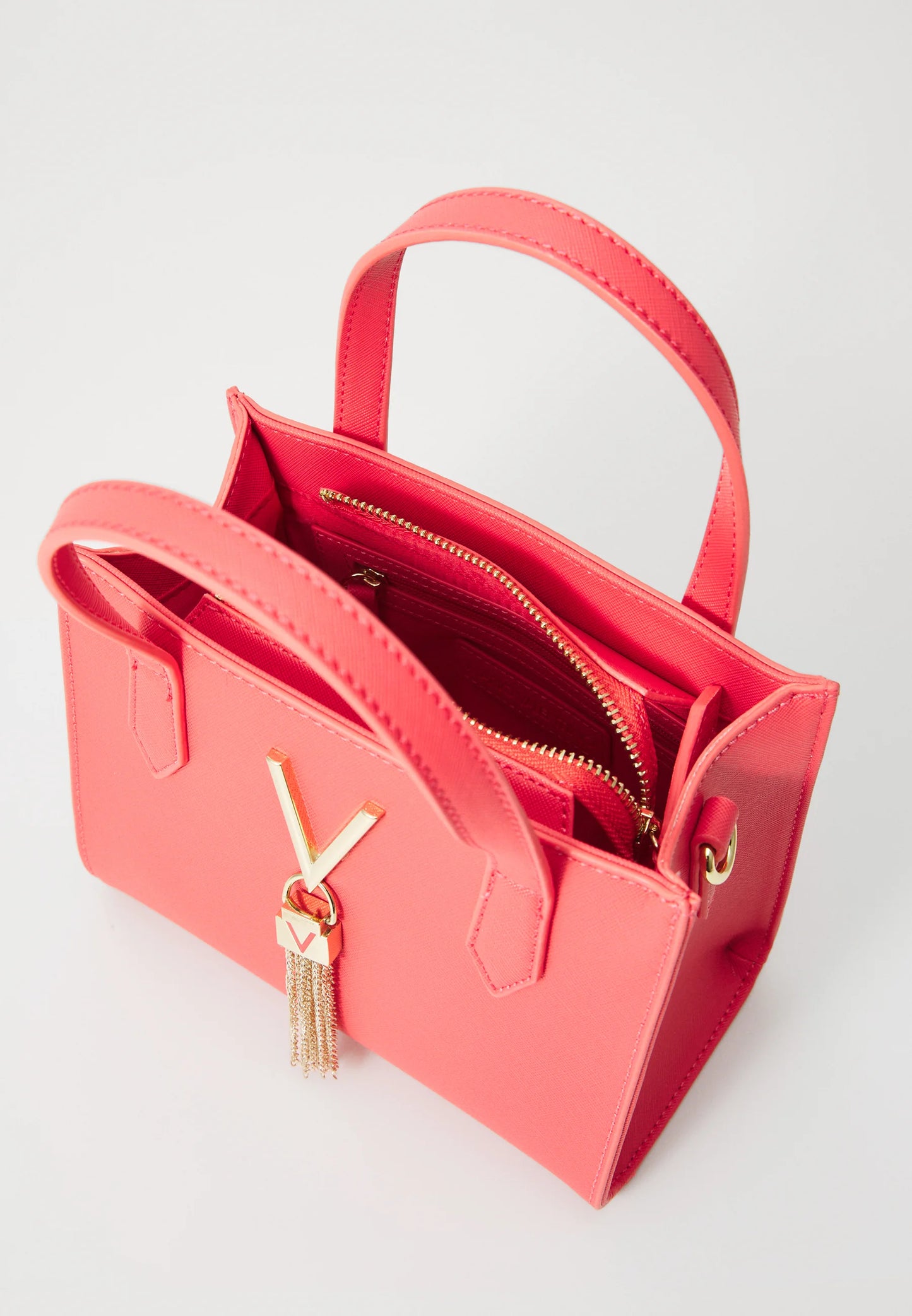 Valentino DIVINA Mini Handtas – Coral – V-Logo met Franjes – Luxe Dames Mini Bag