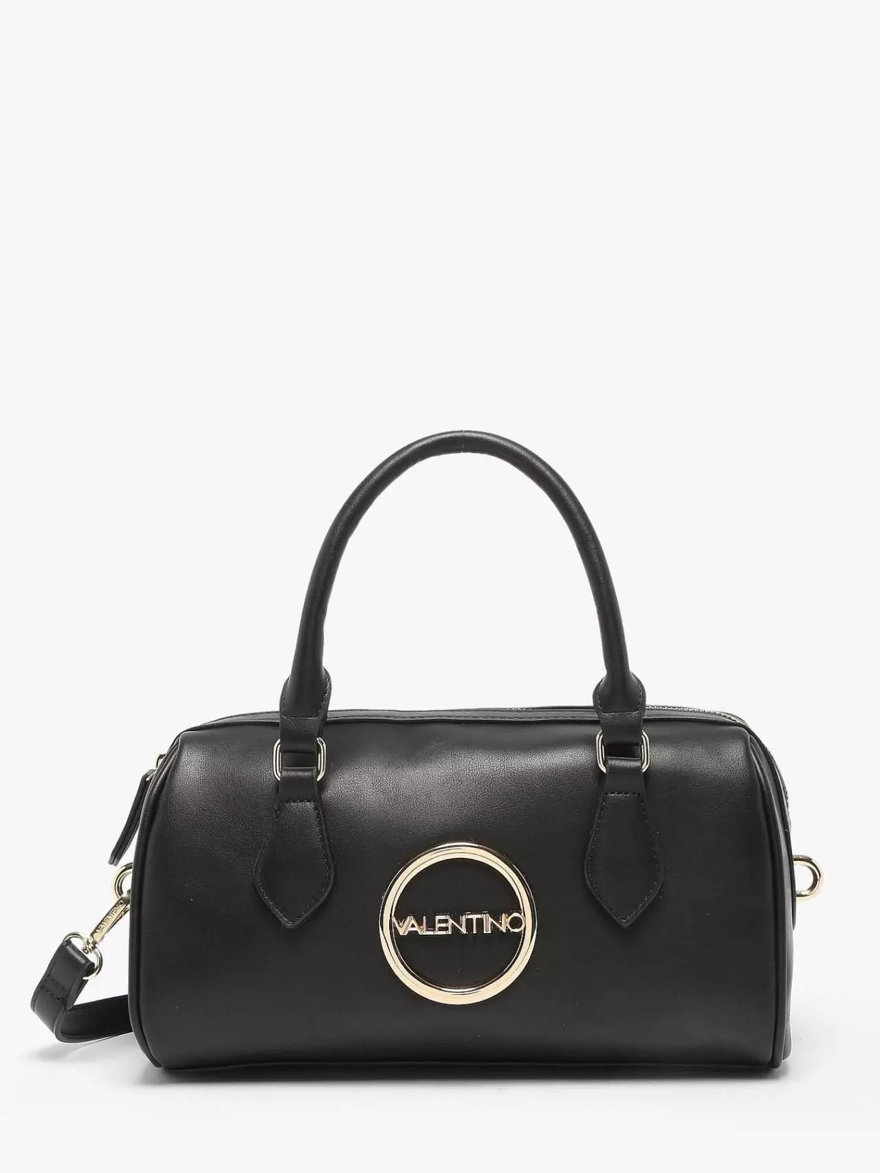 Valentino Mario MOSES Nero Handtas – Zwarte Barrel Bag met Gouden Logo