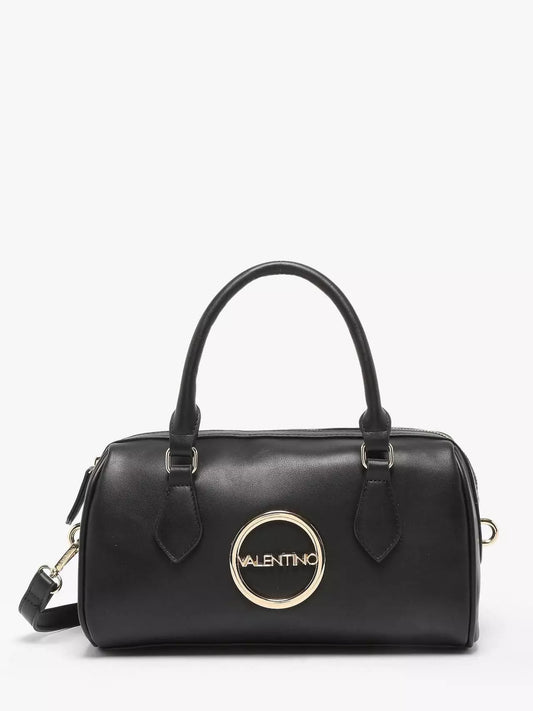 Valentino Mario MOSES Nero Handtas – Zwarte Barrel Bag met Gouden Logo
