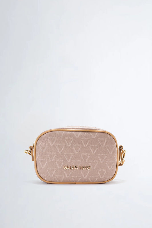 Valentino Crossbody Camera Bag – Beige Monogram – Goudkleurige Accenten – Dames
