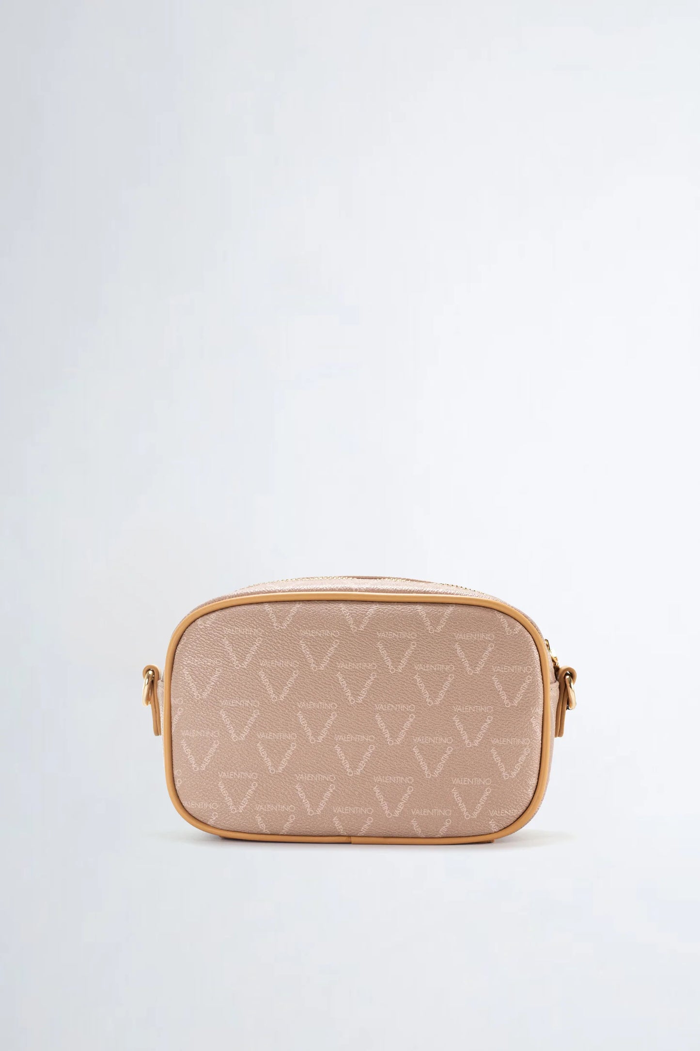 Valentino Crossbody Camera Bag – Beige Monogram – Goudkleurige Accenten – Dames