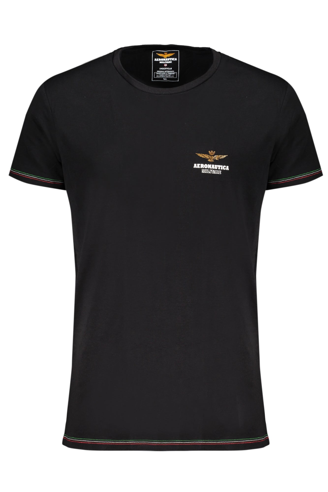 AERONAUTICA MILITARE BLACK MEN'S OUTDOOR T-SHIRT