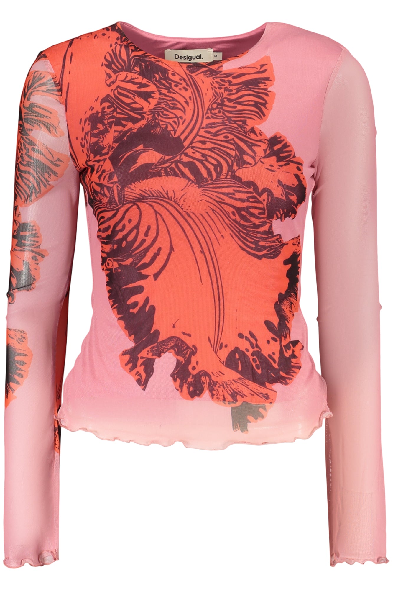 DESIGUAL WOMEN'S PINK LONG-SLEEVE T-SHIRT