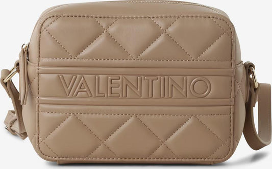 Valentino Schoudertas ADA – Taupe | Luxe gewatteerde crossbodytas met logo