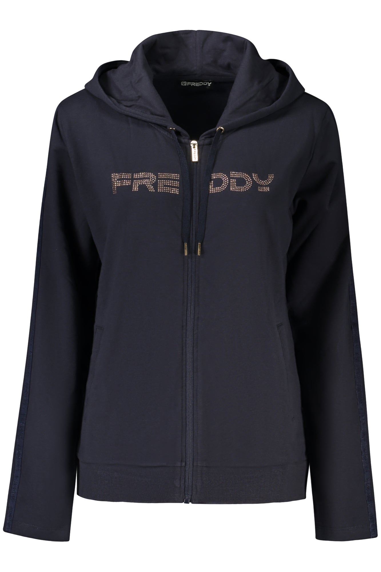 FREDDY WOMEN'S BLUE ZIP-UP SWEATSHIRT