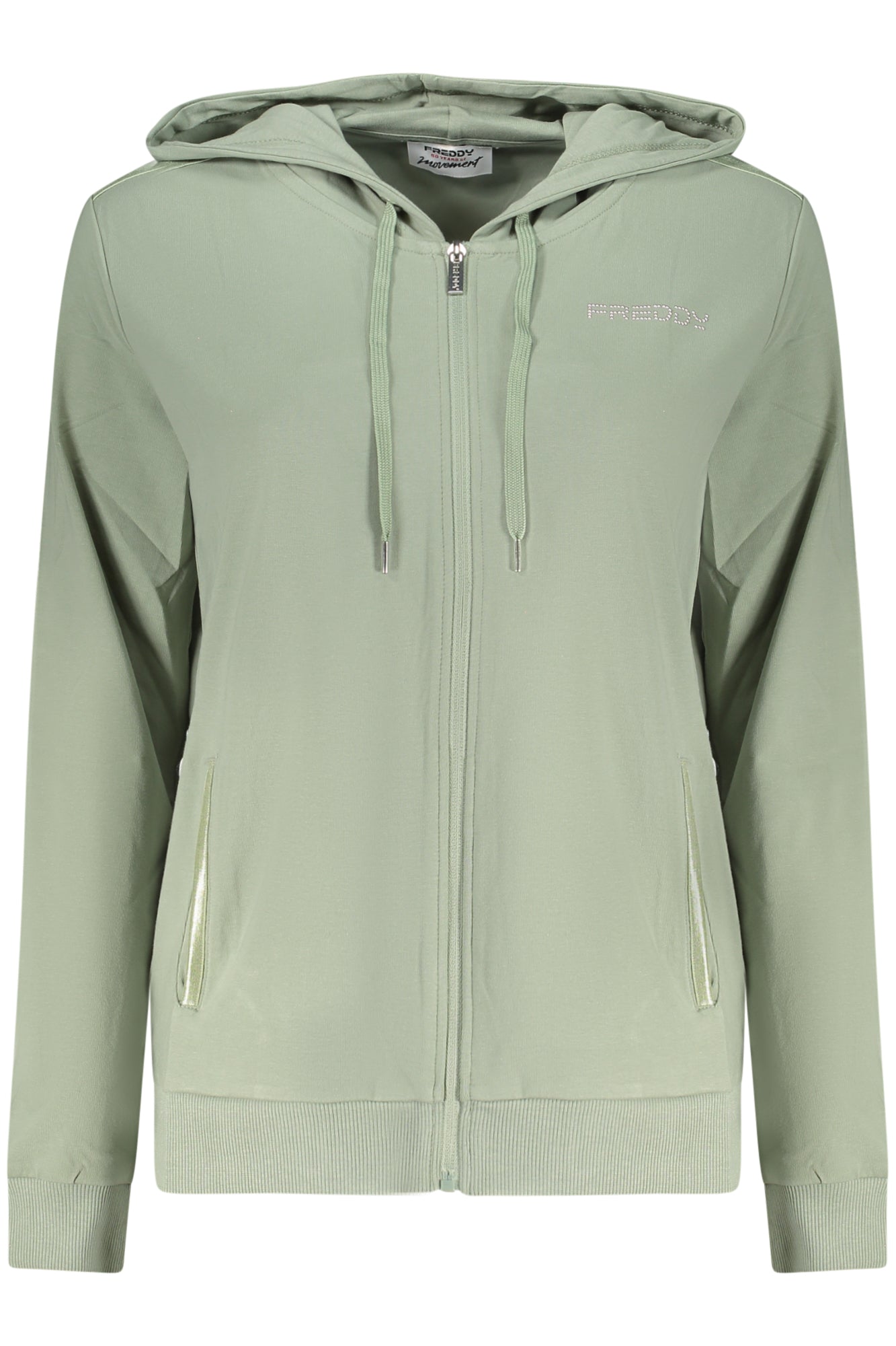 FREDDY WOMEN'S GREEN ZIP-UP SWEATSHIRT