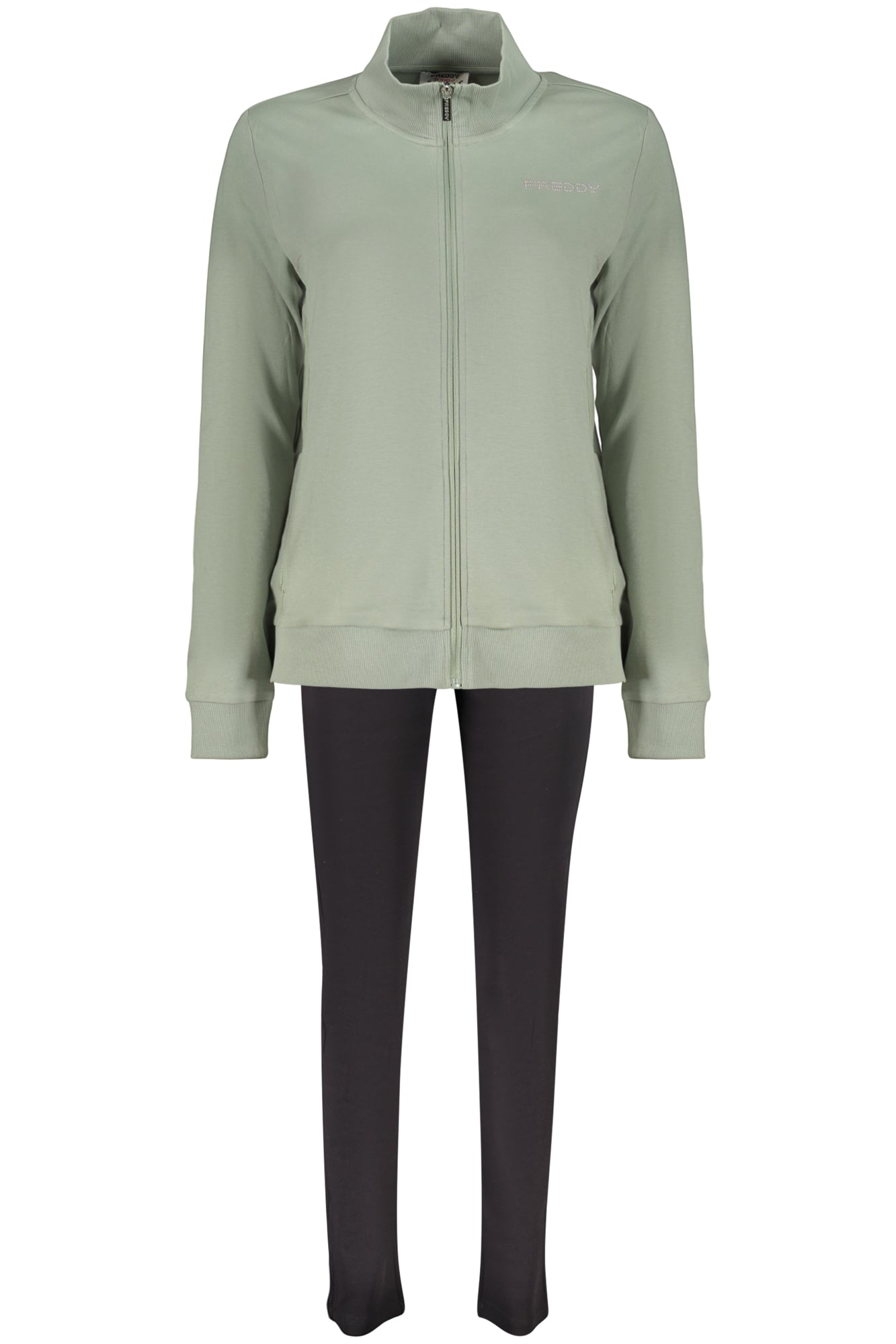 FREDDY WOMEN'S GREEN ZIP-UP SWEATSHIRT