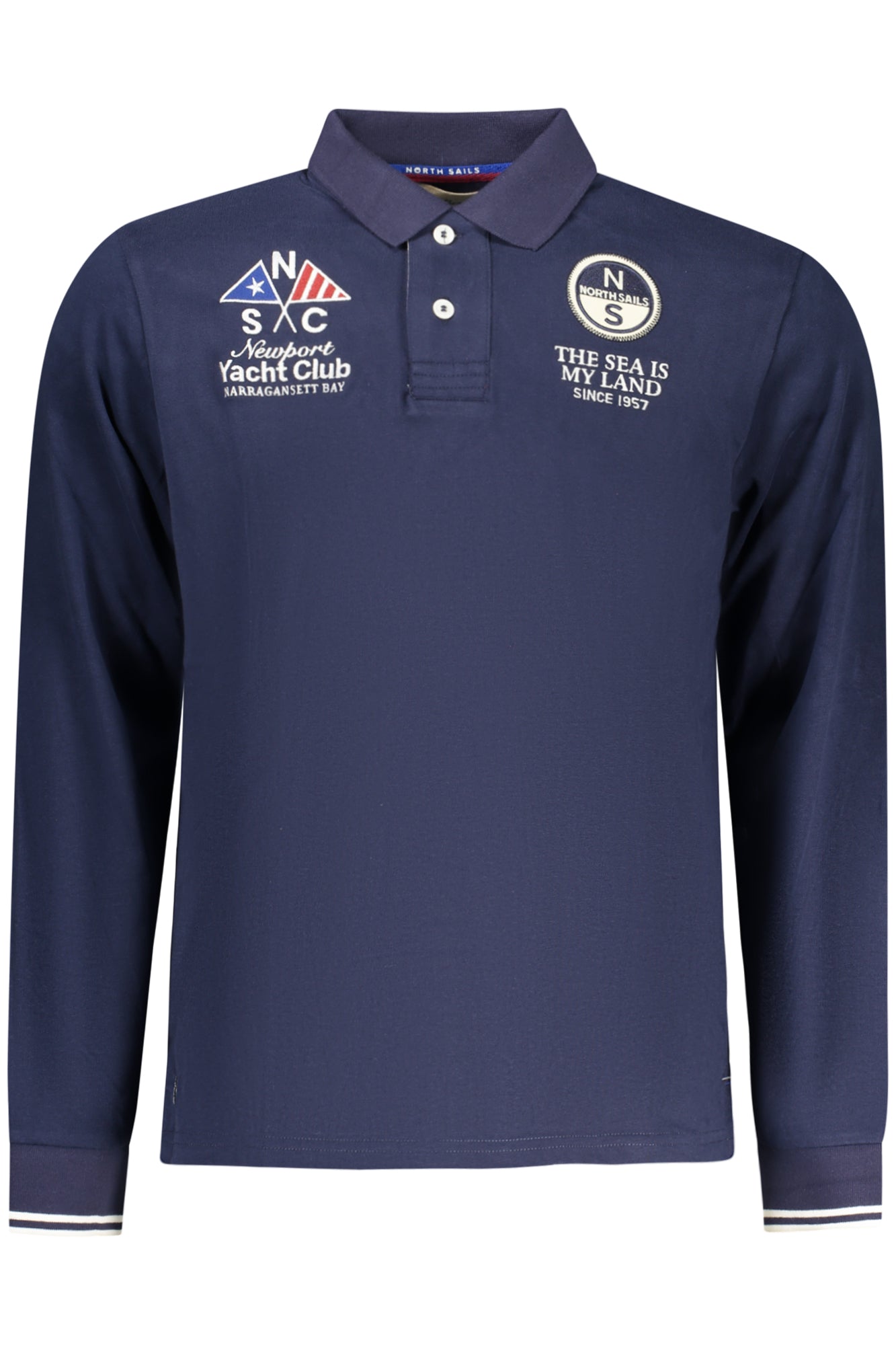 NORTH SAILS MEN'S LONG-SLEEVED POLO SHIRT, BLUE