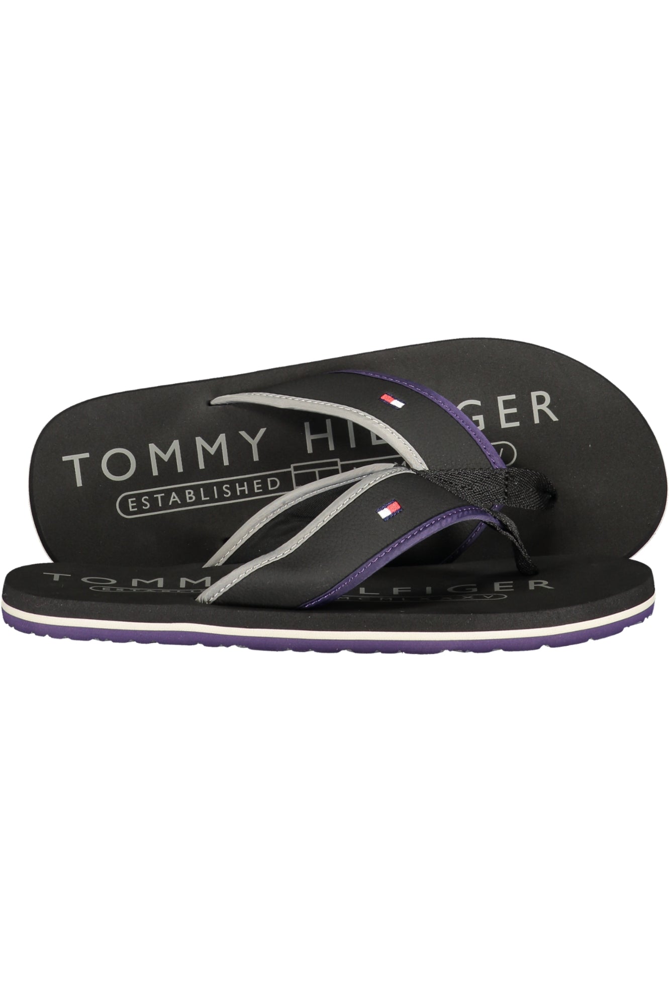 TOMMY HILFIGER MEN'S BLACK SLIPPER FOOTWEAR