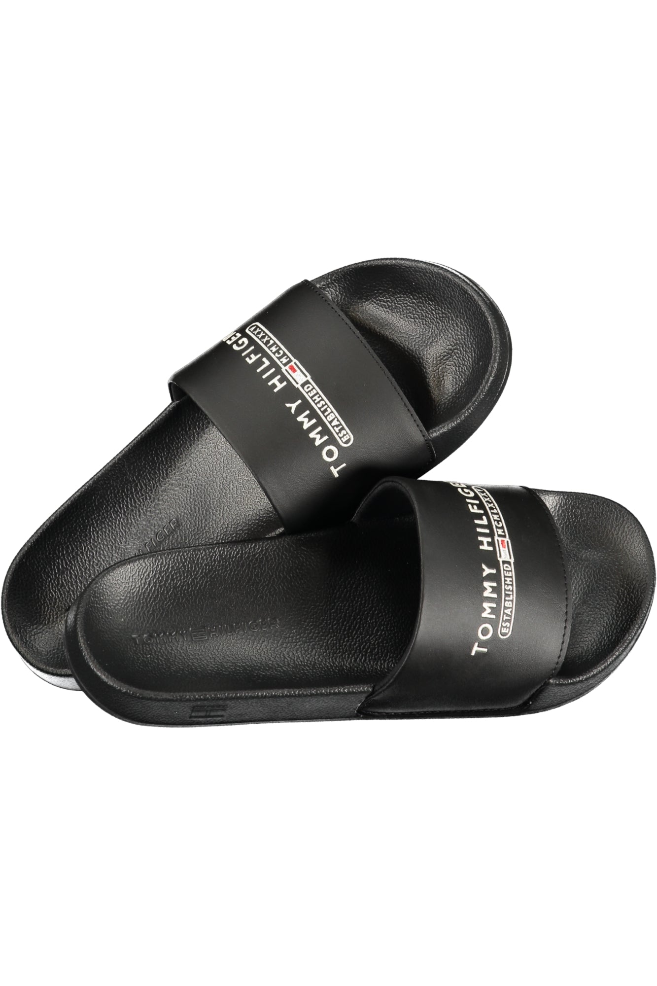 TOMMY HILFIGER MEN'S BLACK SLIPPER FOOTWEAR