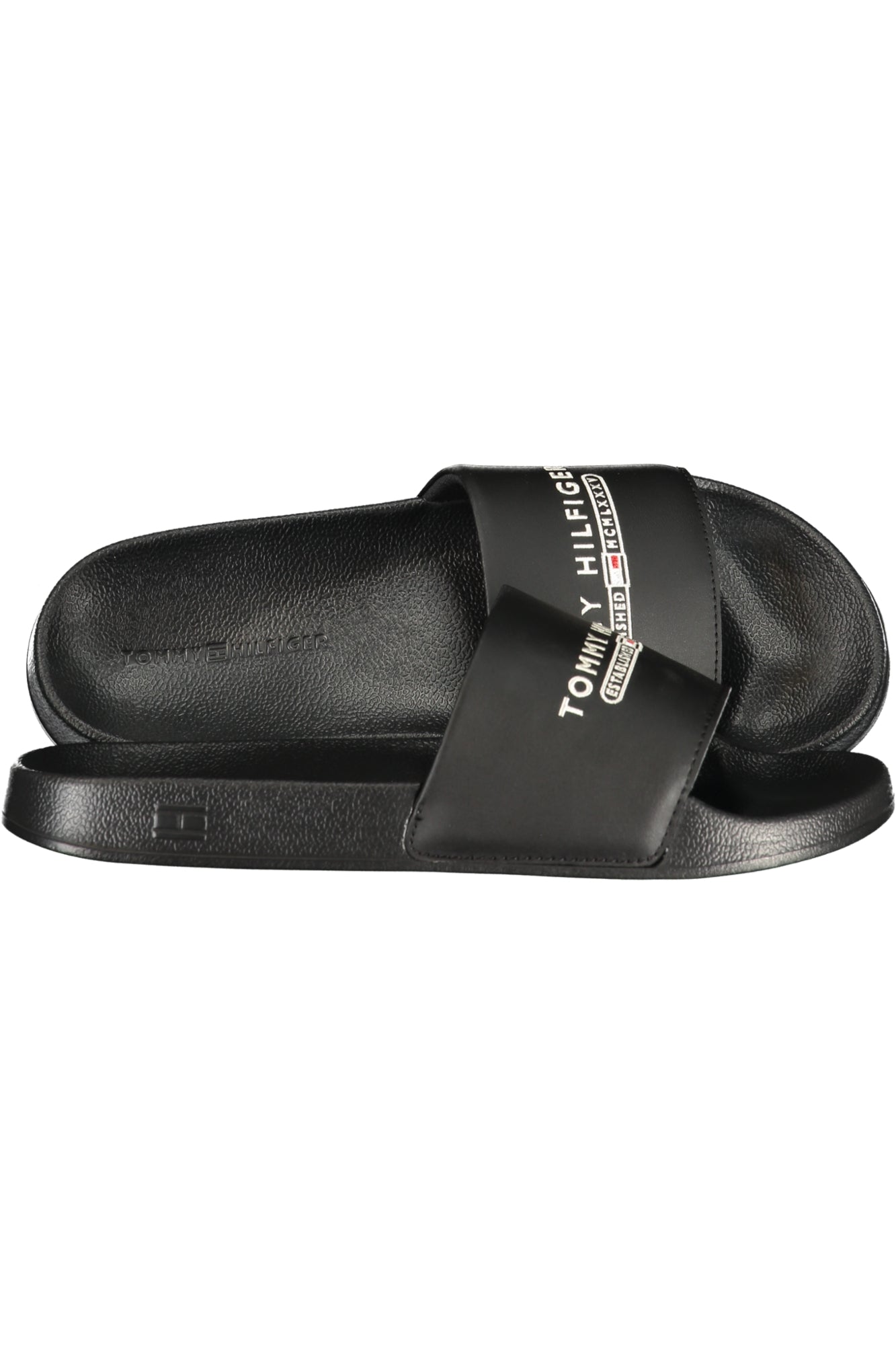 TOMMY HILFIGER MEN'S BLACK SLIPPER FOOTWEAR