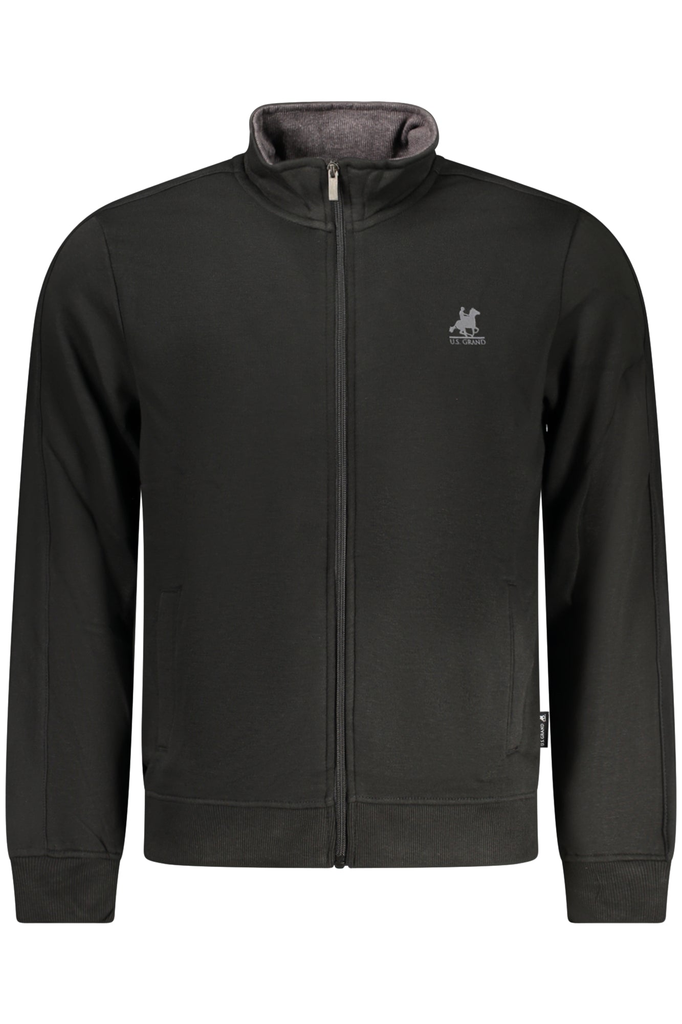 US GRAND MEN'S BLACK ZIP-UP SWEATSHIRT